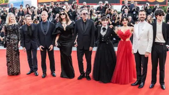 Cast and crew of Beetlejuice Beetlejuice together at the 2024 Venice film festival
